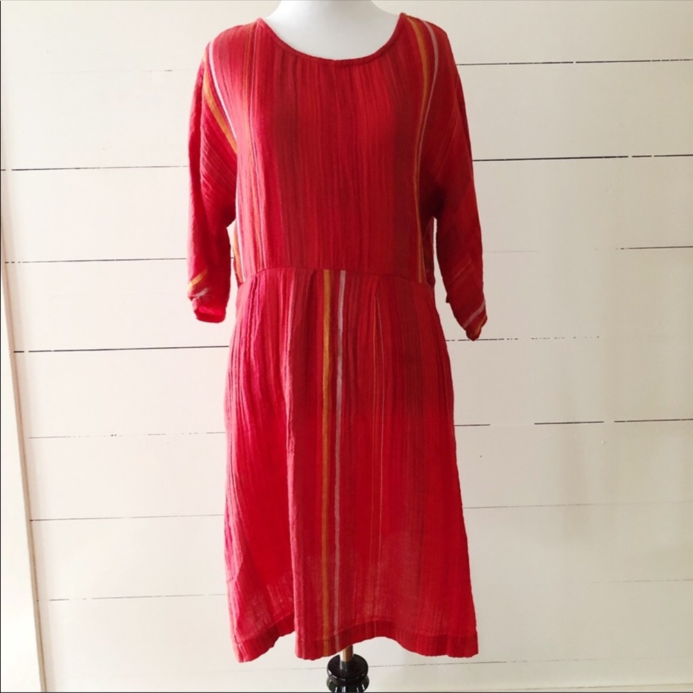 Ace & Jig red stripes tunic dress size L
